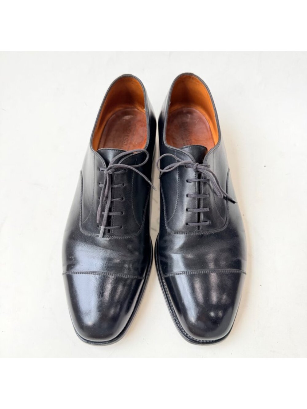 J.M Weston 300 Men's Black Leather Cap Toe Oxford Lace Up Dress Shoes Size 8.5D
